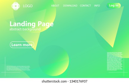 Website landing page. Geometric background. Minimal abstract cover design. Creative colorful wallpaper. Trendy gradient poster. Vector illustration.