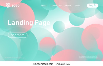 Website landing page. Geometric background. Minimal abstract cover design. Creative colorful wallpaper. Trendy gradient poster. Vector illustration.