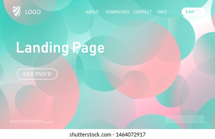 Website landing page. Geometric background. Minimal abstract cover design. Creative colorful wallpaper. Trendy gradient poster. Vector illustration.