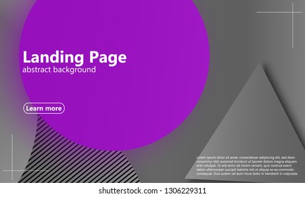 Website landing page. Geometric material design background. Minimal abstract cover design. Creative colorful wallpaper. Vector illustration.