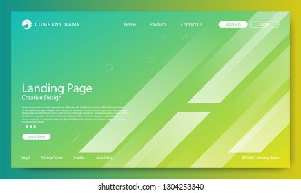 Website Landing Page, Gradient Color Background