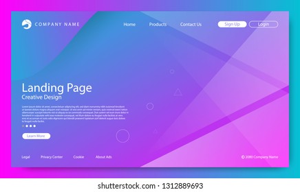 Website Landing Page, Gradient Color Background