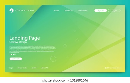 Website Landing Page, Gradient Color Background