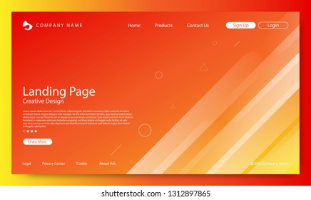 Website Landing Page, Gradient Color Background