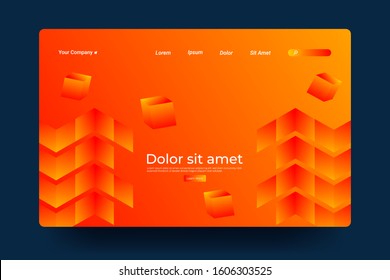 Website Landing Page with gradient colorful Background. Modern design. Easy editable For landing page, banner, website, homepage, card, ui, or apps. Vector illustration