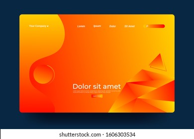 Website Landing Page with gradient colorful Background. Modern design. Easy editable For landing page, banner, website, homepage, card, ui, or apps. Vector illustration