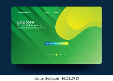 Website Landing Page with gradient colorful Background. Modern design. Easy editable For landing page, banner, website, homepage, card, ui, or apps. Vector illustration