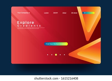 Website Landing Page with gradient colorful Background. Modern design. Easy editable For landing page, banner, website, homepage, card, ui, or apps. Vector illustration