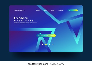 Website Landing Page with gradient colorful Background. Modern design. Easy editable For landing page, banner, website, homepage, card, ui, or apps. Vector illustration