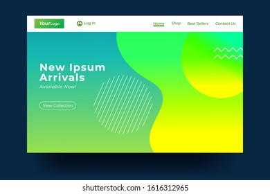 Website Landing Page with gradient colorful Background. Modern design. Easy editable For landing page, banner, website, homepage, card, ui, or apps. Vector illustration