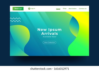 Website Landing Page with gradient colorful Background. Modern design. Easy editable For landing page, banner, website, homepage, card, ui, or apps. Vector illustration