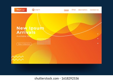 Website Landing Page with gradient colorful Background. Modern design. Easy editable For landing page, banner, website, homepage, card, ui, or apps. Vector illustration