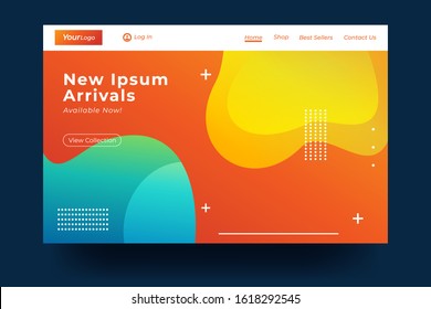 Website Landing Page with gradient colorful Background. Modern design. Easy editable For landing page, banner, website, homepage, card, ui, or apps. Vector illustration
