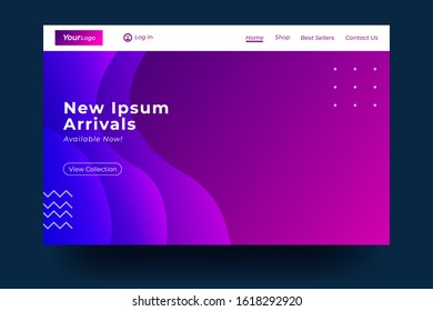 Website Landing Page with gradient colorful Background. Modern design. Easy editable For landing page, banner, website, homepage, card, ui, or apps. Vector illustration