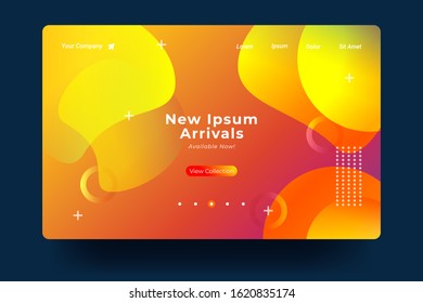 Website Landing Page with gradient colorful Background. Modern design. Easy editable For landing page, banner, website, homepage, card, ui, or apps. Vector illustration