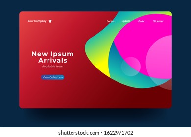 Website Landing Page with gradient colorful Background. Modern design. Easy editable For landing page, banner, website, homepage, card, ui, or apps. Vector illustration