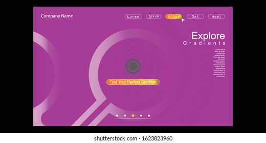 Website Landing Page with gradient colorful Background. Modern design. Easy editable For landing page, banner, website, homepage, card, ui, or apps. Vector illustration