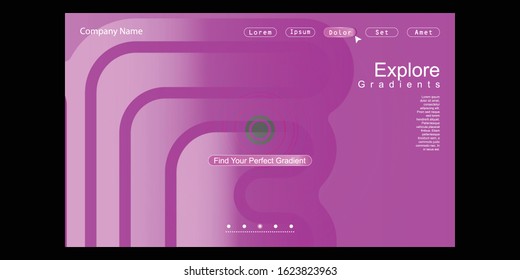 Website Landing Page with gradient colorful Background. Modern design. Easy editable For landing page, banner, website, homepage, card, ui, or apps. Vector illustration