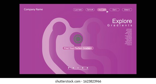 Website Landing Page with gradient colorful Background. Modern design. Easy editable For landing page, banner, website, homepage, card, ui, or apps. Vector illustration