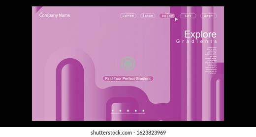 Website Landing Page with gradient colorful Background. Modern design. Easy editable For landing page, banner, website, homepage, card, ui, or apps. Vector illustration