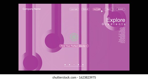 Website Landing Page with gradient colorful Background. Modern design. Easy editable For landing page, banner, website, homepage, card, ui, or apps. Vector illustration