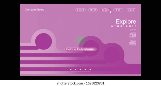 Website Landing Page with gradient colorful Background. Modern design. Easy editable For landing page, banner, website, homepage, card, ui, or apps. Vector illustration