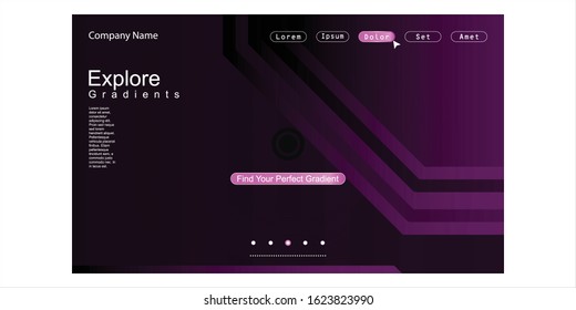 Website Landing Page with gradient colorful Background. Modern design. Easy editable For landing page, banner, website, homepage, card, ui, or apps. Vector illustration