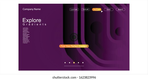 Website Landing Page with gradient colorful Background. Modern design. Easy editable For landing page, banner, website, homepage, card, ui, or apps. Vector illustration