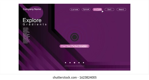 Website Landing Page with gradient colorful Background. Modern design. Easy editable For landing page, banner, website, homepage, card, ui, or apps. Vector illustration