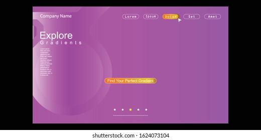Website Landing Page with gradient colorful Background. Modern design. Easy editable For landing page, banner, website, homepage, card, ui, or apps. Vector illustration