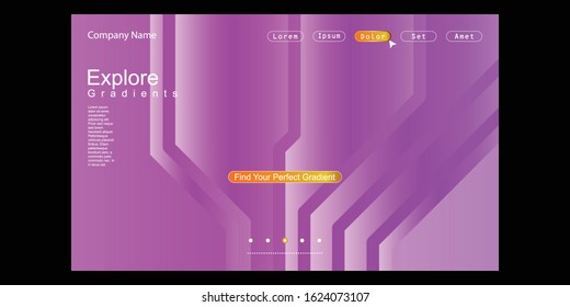 Website Landing Page with gradient colorful Background. Modern design. Easy editable For landing page, banner, website, homepage, card, ui, or apps. Vector illustration
