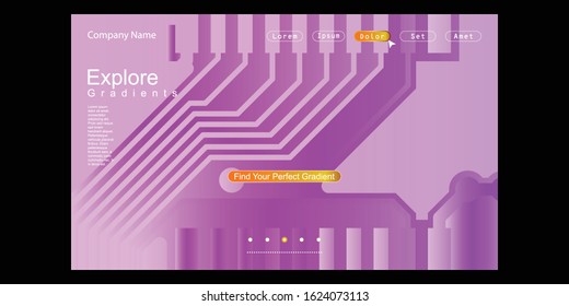 Website Landing Page with gradient colorful Background. Modern design. Easy editable For landing page, banner, website, homepage, card, ui, or apps. Vector illustration