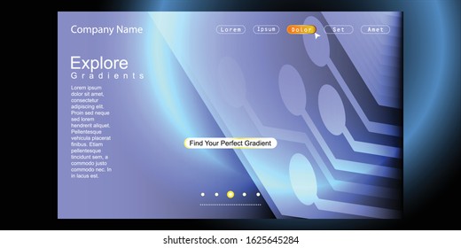 Website Landing Page with gradient colorful Background. Modern design. Easy editable For landing page, banner, website, homepage, card, ui, or apps. Vector illustration