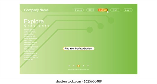 Website Landing Page with gradient colorful Background. Modern design. Easy editable For landing page, banner, website, homepage, card, ui, or apps. Vector illustration