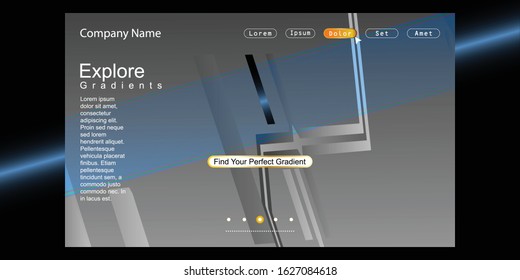 Website Landing Page with gradient colorful Background. Modern design. Easy editable For landing page, banner, website, homepage, card, ui, or apps. Vector illustration