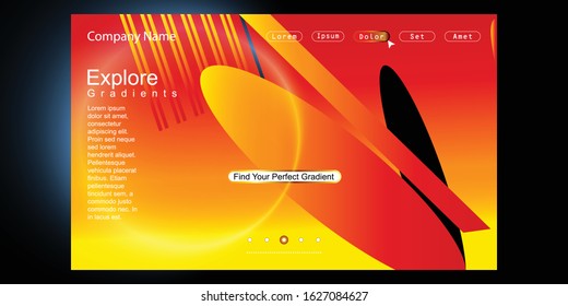 Website Landing Page with gradient colorful Background. Modern design. Easy editable For landing page, banner, website, homepage, card, ui, or apps. Vector illustration