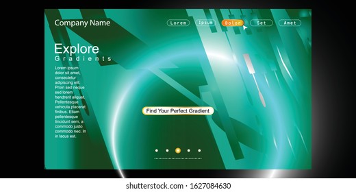 Website Landing Page with gradient colorful Background. Modern design. Easy editable For landing page, banner, website, homepage, card, ui, or apps. Vector illustration