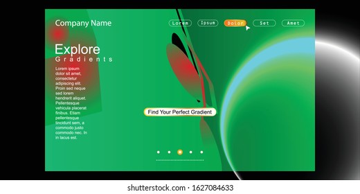 Website Landing Page with gradient colorful Background. Modern design. Easy editable For landing page, banner, website, homepage, card, ui, or apps. Vector illustration