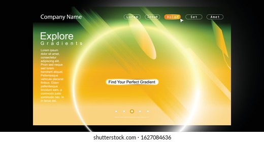 Website Landing Page with gradient colorful Background. Modern design. Easy editable For landing page, banner, website, homepage, card, ui, or apps. Vector illustration