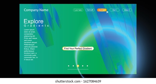 Website Landing Page with gradient colorful Background. Modern design. Easy editable For landing page, banner, website, homepage, card, ui, or apps. Vector illustration