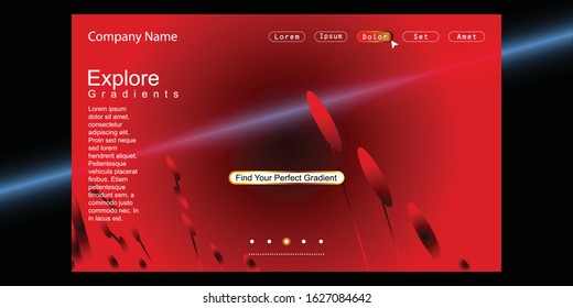 Website Landing Page with gradient colorful Background. Modern design. Easy editable For landing page, banner, website, homepage, card, ui, or apps. Vector illustration