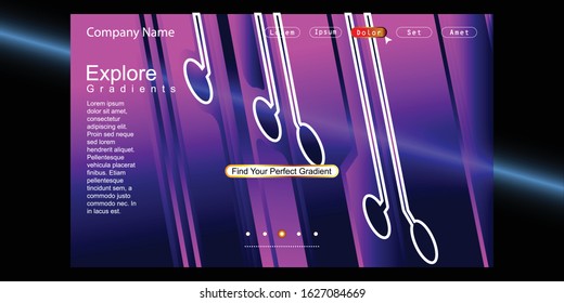 Website Landing Page with gradient colorful Background. Modern design. Easy editable For landing page, banner, website, homepage, card, ui, or apps. Vector illustration