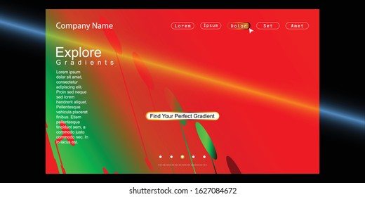 Website Landing Page with gradient colorful Background. Modern design. Easy editable For landing page, banner, website, homepage, card, ui, or apps. Vector illustration