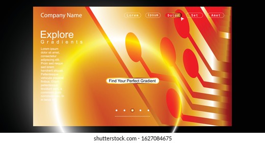 Website Landing Page with gradient colorful Background. Modern design. Easy editable For landing page, banner, website, homepage, card, ui, or apps. Vector illustration