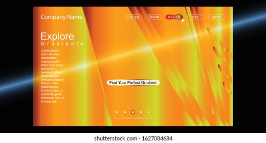 Website Landing Page with gradient colorful Background. Modern design. Easy editable For landing page, banner, website, homepage, card, ui, or apps. Vector illustration