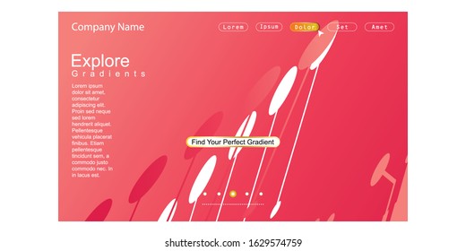 Website Landing Page with gradient colorful Background. Modern design. Easy editable For landing page, banner, website, homepage, card, ui, or apps. Vector illustration