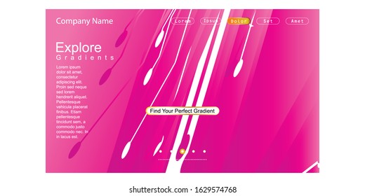 Website Landing Page with gradient colorful Background. Modern design. Easy editable For landing page, banner, website, homepage, card, ui, or apps. Vector illustration