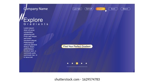 Website Landing Page with gradient colorful Background. Modern design. Easy editable For landing page, banner, website, homepage, card, ui, or apps. Vector illustration