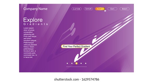 Website Landing Page with gradient colorful Background. Modern design. Easy editable For landing page, banner, website, homepage, card, ui, or apps. Vector illustration