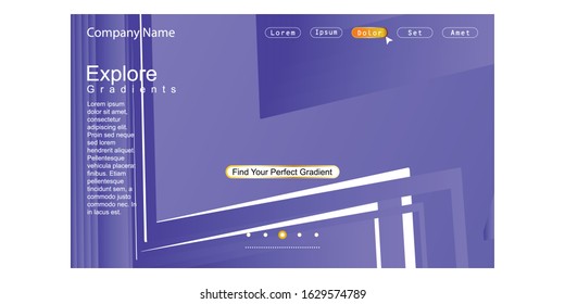 Website Landing Page with gradient colorful Background. Modern design. Easy editable For landing page, banner, website, homepage, card, ui, or apps. Vector illustration